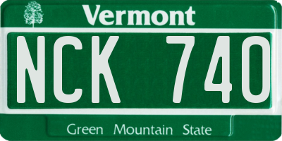 VT license plate NCK740