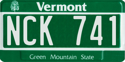 VT license plate NCK741