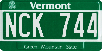 VT license plate NCK744