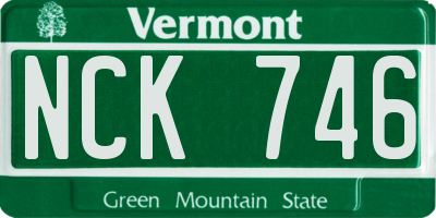 VT license plate NCK746