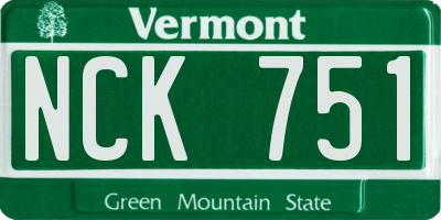 VT license plate NCK751