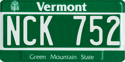 VT license plate NCK752