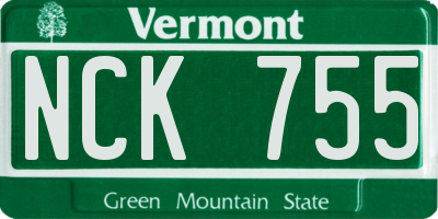 VT license plate NCK755