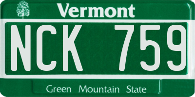 VT license plate NCK759