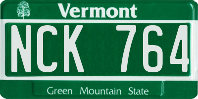 VT license plate NCK764