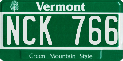 VT license plate NCK766