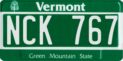 VT license plate NCK767
