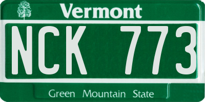 VT license plate NCK773
