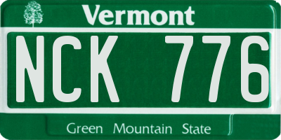 VT license plate NCK776