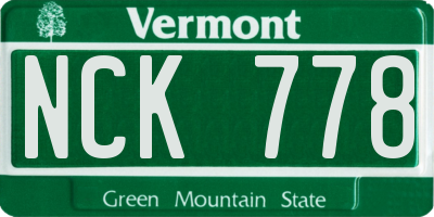 VT license plate NCK778