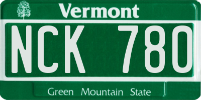 VT license plate NCK780