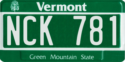 VT license plate NCK781