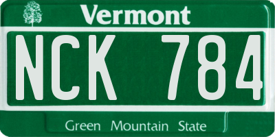 VT license plate NCK784