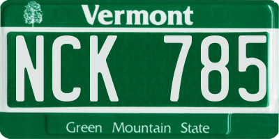 VT license plate NCK785