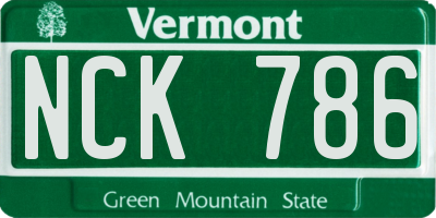 VT license plate NCK786