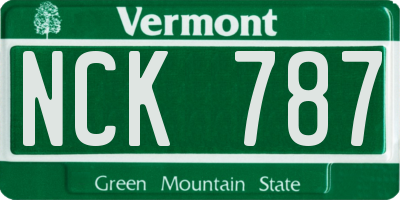 VT license plate NCK787
