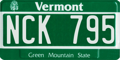 VT license plate NCK795