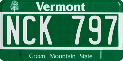 VT license plate NCK797