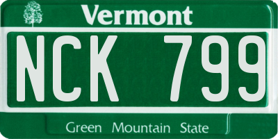 VT license plate NCK799