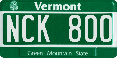 VT license plate NCK800