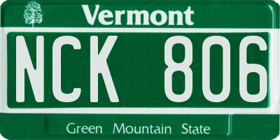 VT license plate NCK806