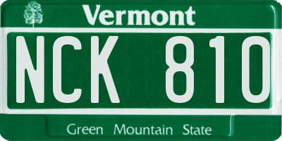 VT license plate NCK810
