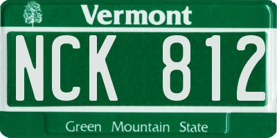 VT license plate NCK812