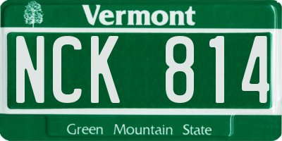 VT license plate NCK814