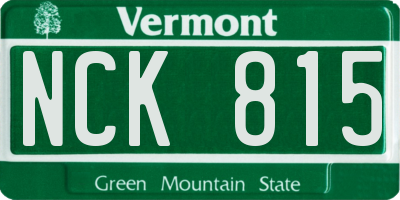VT license plate NCK815