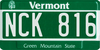 VT license plate NCK816