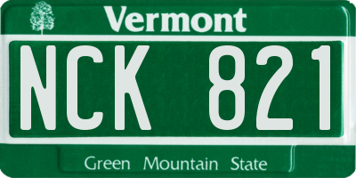VT license plate NCK821
