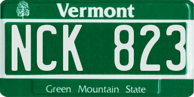 VT license plate NCK823