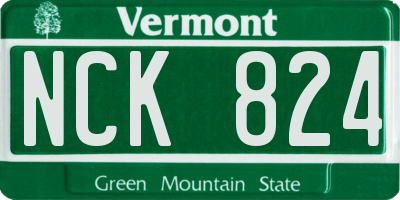 VT license plate NCK824