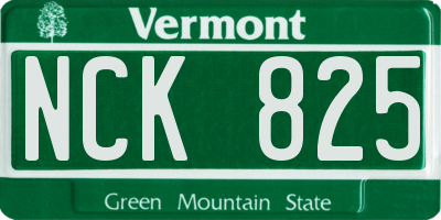 VT license plate NCK825