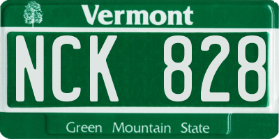VT license plate NCK828