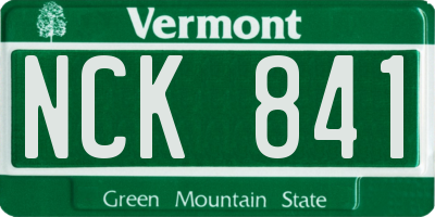 VT license plate NCK841