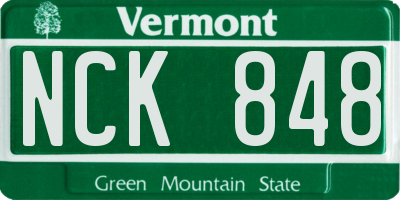 VT license plate NCK848