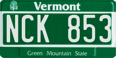 VT license plate NCK853
