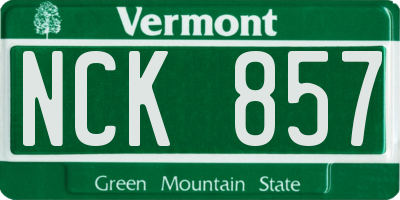 VT license plate NCK857