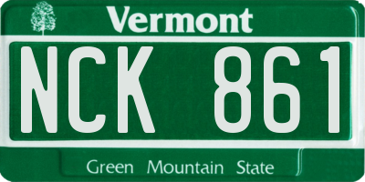 VT license plate NCK861