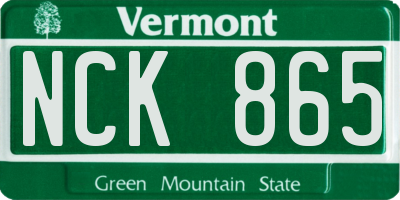 VT license plate NCK865