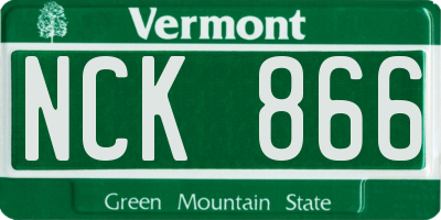 VT license plate NCK866