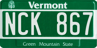 VT license plate NCK867