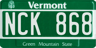 VT license plate NCK868