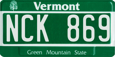 VT license plate NCK869