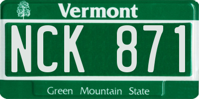 VT license plate NCK871
