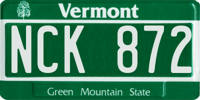 VT license plate NCK872