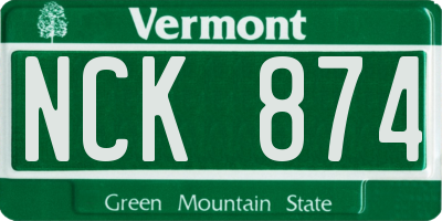 VT license plate NCK874