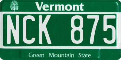 VT license plate NCK875