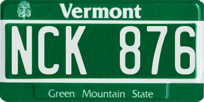 VT license plate NCK876